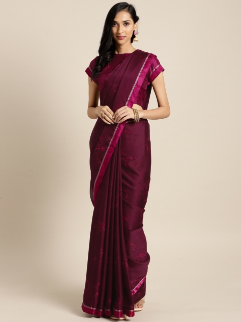 

Saree mall Magenta & Purple Poly Georgette Printed Saree