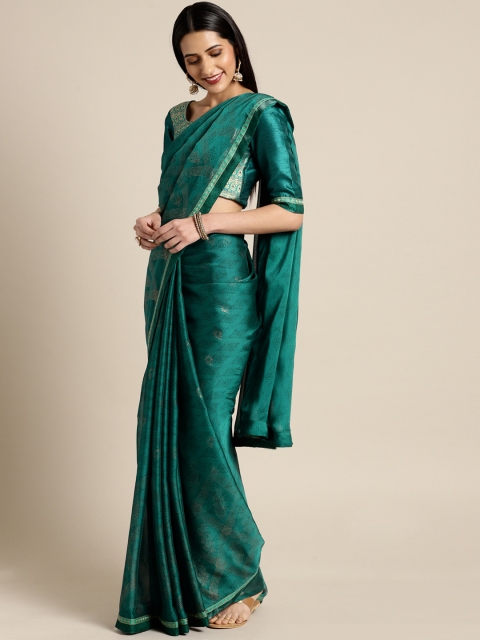 

Saree mall Green Printed Poly Georgette Saree