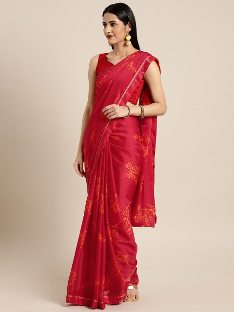 

Saree mall Red Printed Poly Georgette Saree