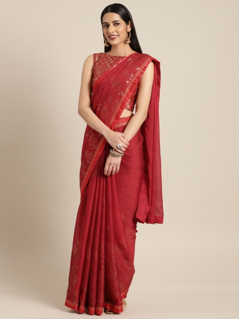 

Saree mall Red Printed Poly Georgette Saree