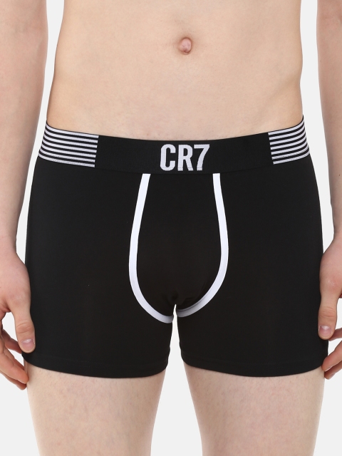 

CR7 Cristiano Ronaldo Men Black Solid Trunks 8302-49-41