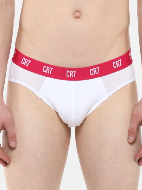 

CR7 Cristiano Ronaldo Men White Solid Briefs 8100-66-49