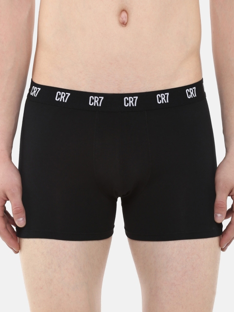 

CR7 Cristiano Ronaldo Men Black Solid Trunks 8100-49-29