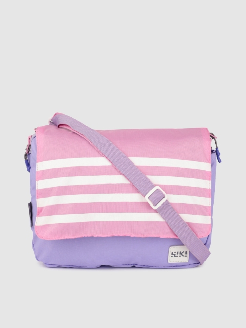 

Wildcraft Unisex Pink Striped Messenger Bag
