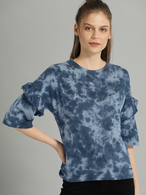 

Roadster Women Blue Dyed Top