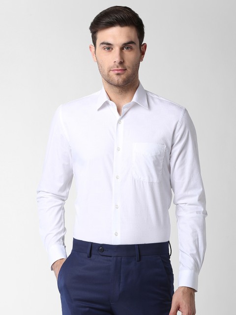 

Peter England Men White Slim Fit Self Design Formal Shirt