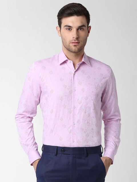 

Peter England Men Pink Slim Fit Self Design Formal Shirt