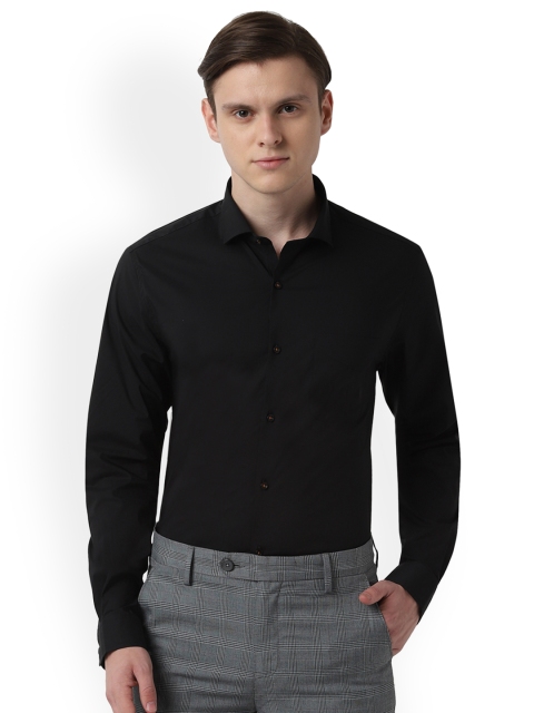 

Peter England Men Black Slim Fit Solid Formal Shirt