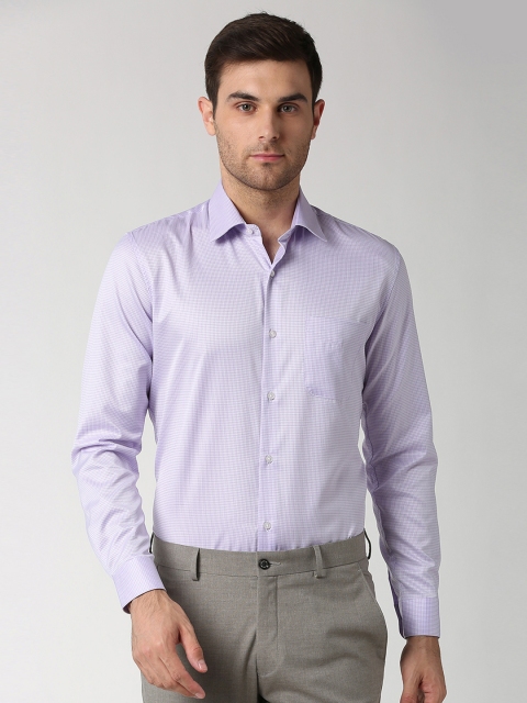 

Peter England Men Purple Slim Fit Checked Formal Shirt
