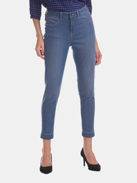 

U.S. Polo Assn. Women Blue Regular Fit High-Rise Clean Look Stretchable Jeans