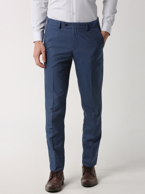 

Peter England Casuals Men Navy Blue Slim Fit Solid Regular Trousers