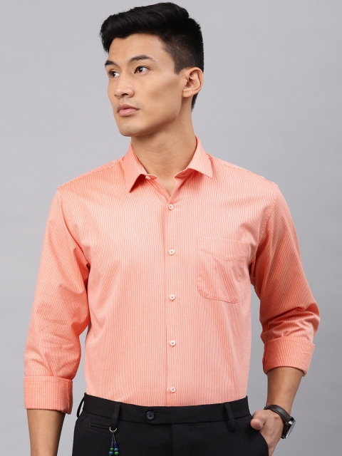 

Peter England Casuals Men Orange Nuvo Regular Fit Self Design Smart Casual Shirt