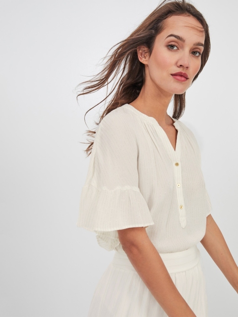 

promod Women Off-White Striped Top