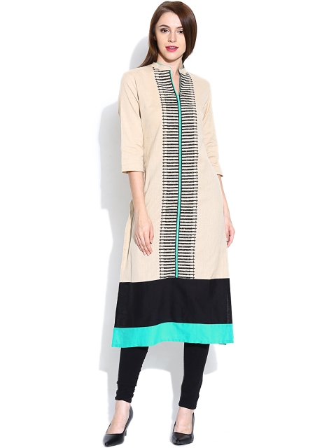 

W Beige Printed Kurta