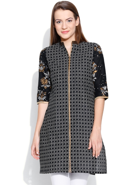 

W Black & Off-White Printed Kurta