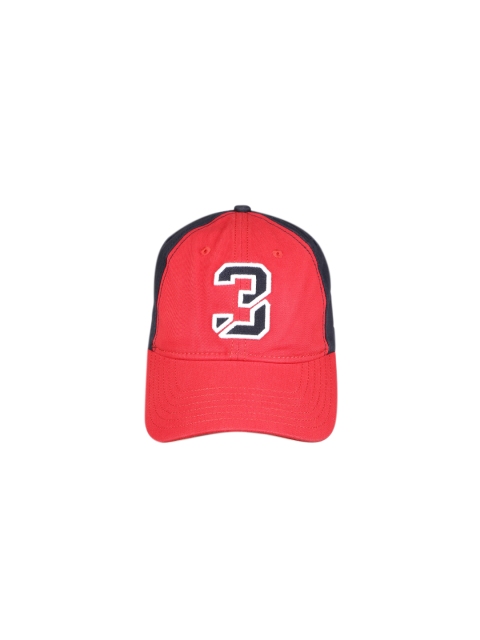 

U.S. Polo Assn. Men Red & Navy Blue Colourblocked Baseball Cap