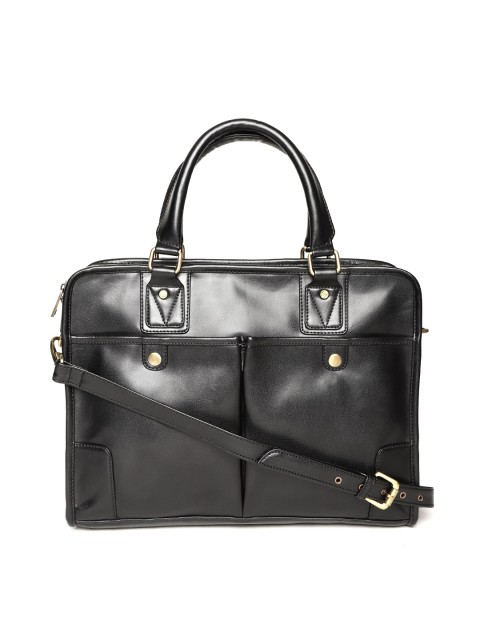 

Gauge Machine Unisex Black Solid Handcrafted Laptop Bag