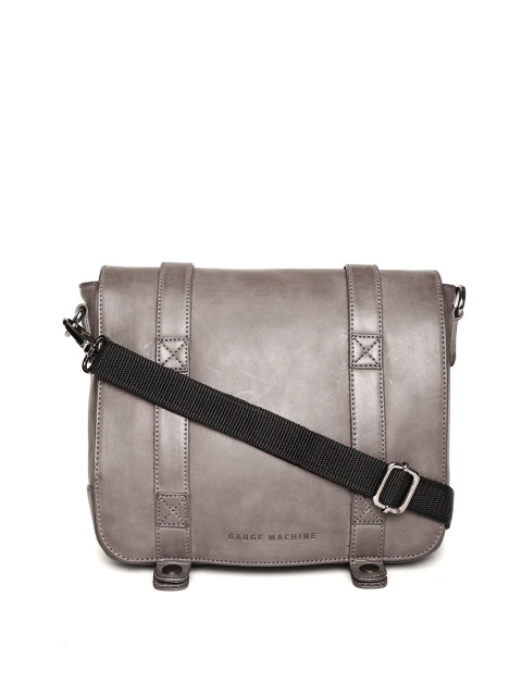 

Gauge Machine Unisex Taupe Solid Handcrafted Messenger Bag