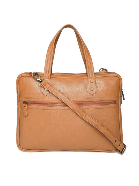 

Gauge Machine Unisex Camel Brown Handcrafted Solid Laptop Bag
