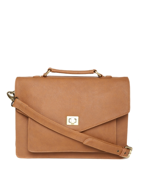 

Gauge Machine Unisex Tan Brown Solid Handcrafted Messenger Bag