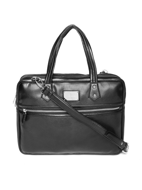 

Gauge Machine Unisex Black Handcrafted Solid Laptop Bag