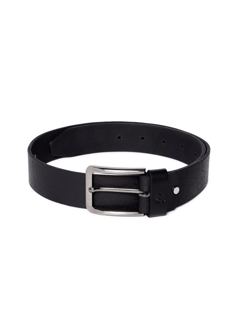 

EVOQ Men Black Solid Leather Belt