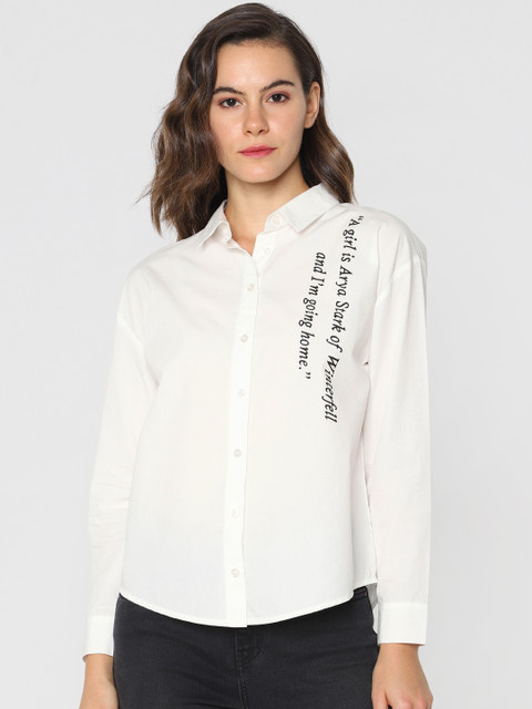 

ONLY Women White Regular Fit Printed Casual Shirt