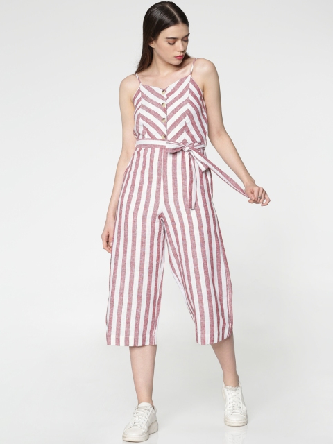 

ONLY Red & White Striped Culotte Jumpsuit