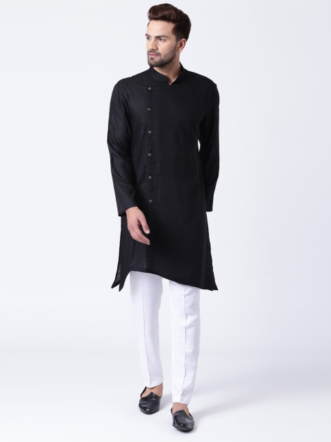 

I Know Men Black & White Solid Kurta with Pyjamas