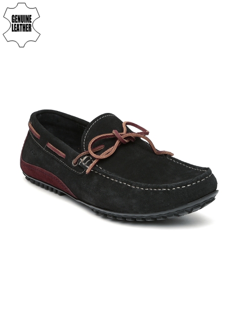 

Ruosh Casual Men Black Leather Driving Shoes