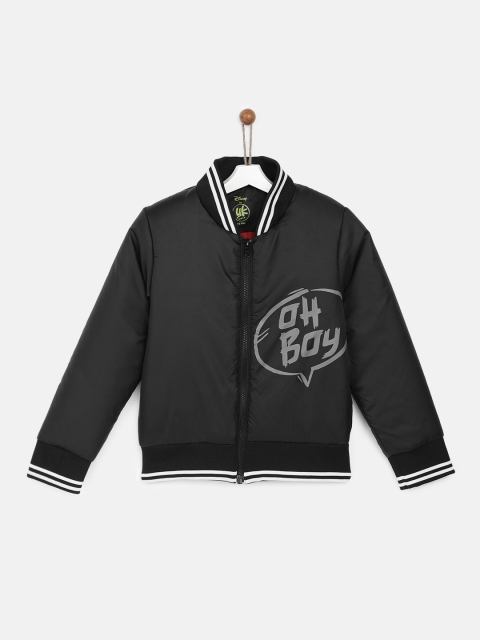 

YK Disney Boys Black Printed Bomber Jacket