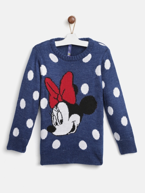 

YK Disney Girls Navy Blue & White Minnie Mouse Patterned Pullover