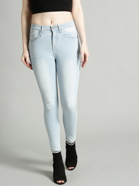 

Roadster Women Blue Skinny Fit Mid-Rise Clean Look Stretchable Cropped Jeans