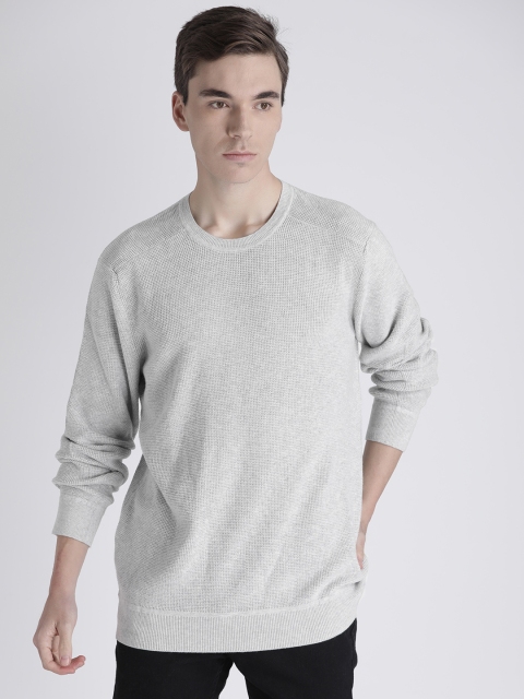 

GAP Men's Waffle Stitch Pullover Sweater, Grey melange