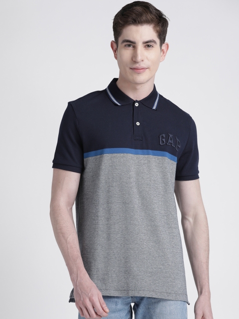 

GAP Men's Logo Colorblock Polo Shirt, Navy blue