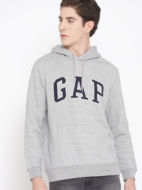 

GAP Men's Logo Fleece Hoodie, Grey melange