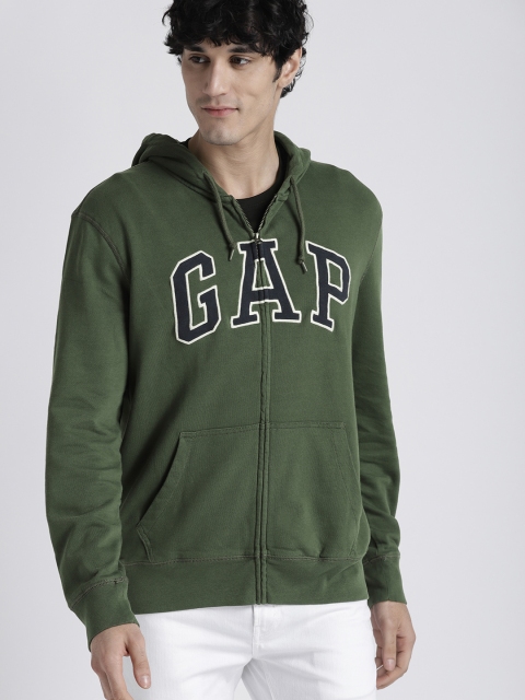 

GAP Men's Logo Fleece Zip Hoodie, Olive