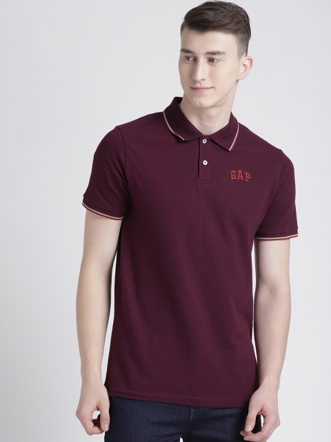 

GAP Men's All Day Pique Polo Shirt, Burgundy