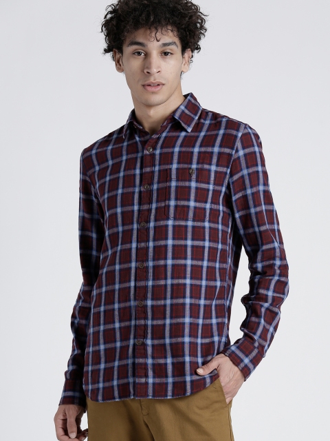 

GAP Men's Long Sleeve Cotton Shirt in Slim Fit, Red