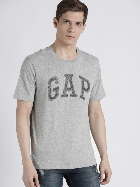 

GAP Men's Logo Crewneck T-Shirt, Grey melange