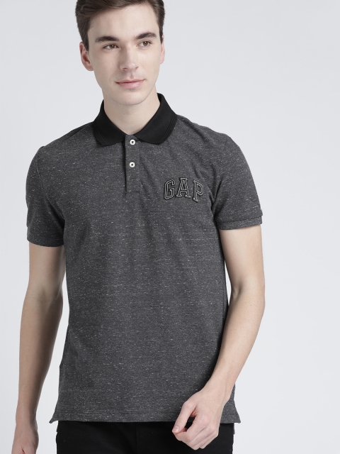

GAP Men's Polo Shirt with Contrast Collar, Charcoal