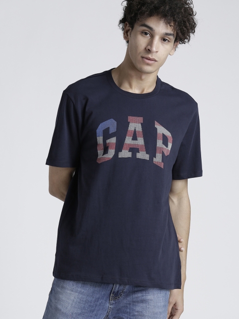 

GAP Men's Logo Crewneck T-Shirt, Navy blue