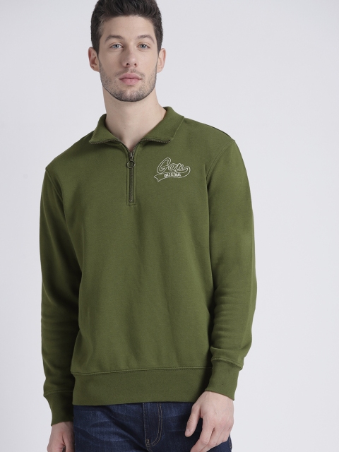 GAP Men's Half-Zip Pullover Sweatshirt, Olive