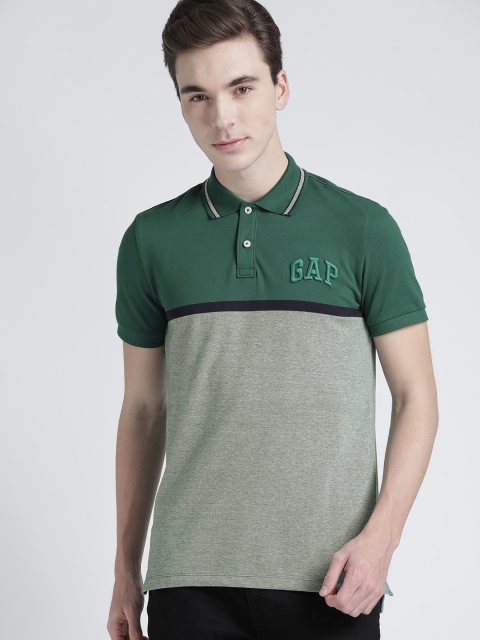 

GAP Men's Logo Colorblock Polo Shirt, Green