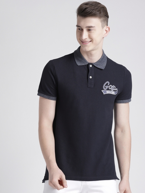 

GAP Men Polo Shirt with Contrast Grindle Collar, Navy blue