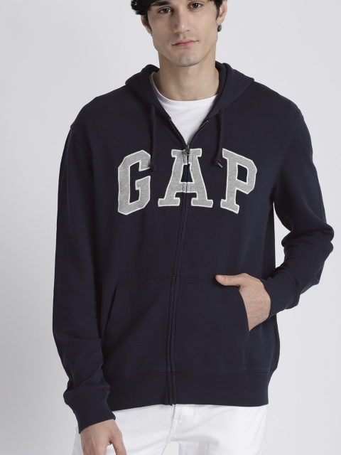 

GAP Men's Logo Fleece Zip Hoodie, Navy blue