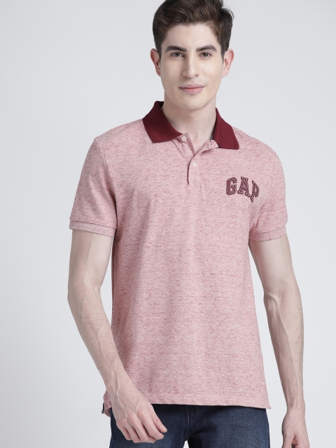 

GAP Men's Polo Shirt with Contrast Collar, Pink
