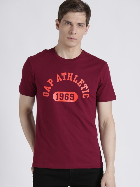 

GAP Men Printed Logo Short Sleeve Crewneck T-Shirt, Maroon