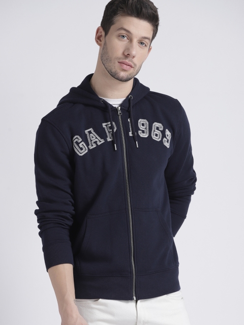 

GAP Men's Logo Fleece Zip Hoodie, Navy blue