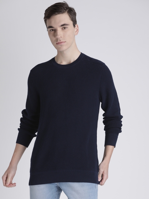 

GAP Men's Waffle Stitch Pullover Sweater, Navy blue